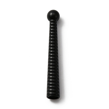 Alloy Cord Ends, Cone, Electrophoresis Black, 50x7mm, Hole: 5.5mm