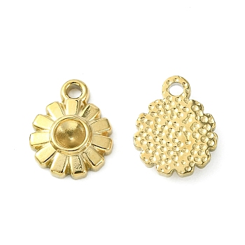 304 Stainless Steel Pendant Rhinestone Settings, Flower, Real 14K Gold Plated, Fit for 2.8mm Rhinestone, 11x8.7x2.3mm, Hole: 1.4mm