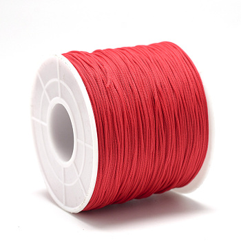 Polyester Cords, Red, 0.5~0.6mm, about 131.23~142.16 yards(120~130m)/roll