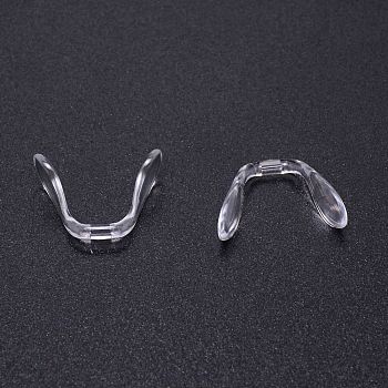 Plastic Eyeglass Nose Pads, U-shape, for Glasses Accessories, Clear, 18x24.5x7.5mm, Hole: 0.8x3.5mm