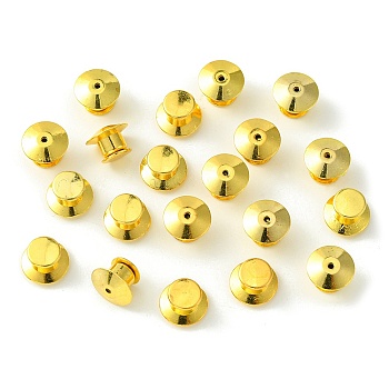 Alloy Locking Pin Backs, Locking Pin Keeper Clasp, Cone Shape, for Brooch Finding, Golden, 7x10mm