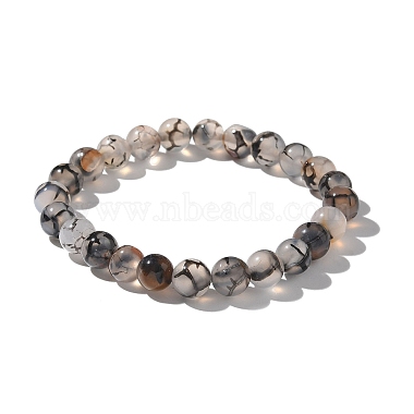 Natural Dragon Veins Agate Beaded Stretch Bracelets(BJEW-Q692-02C)-5