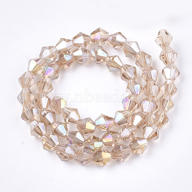 Chapelets de perles en verre galvanoplastique(EGLA-Q118-6mm-B10)-2