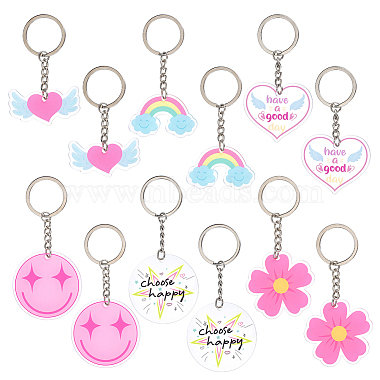 12Pcs 6 Style Acrylic Keychains(KEYC-HY0001-40)-1
