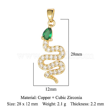 micro cuivres ouvrent pendentifs de zircons(ZIRC-ZIRC-OY001-24-G)-2