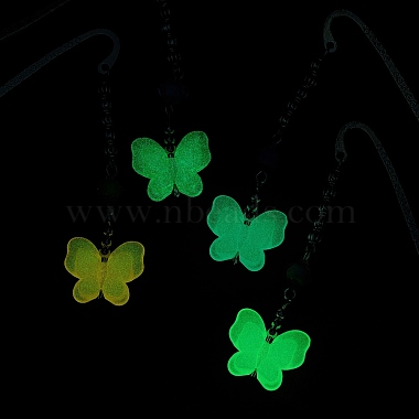 Luminous Acrylic Butterfly Pendant Bookmarks(AJEW-JK00183)-2