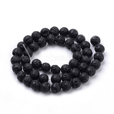 Natural Lava Rock Beads Strands(X-G-S259-11-8mm)-2