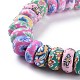 Handmade Flower Printed Polymer Clay Beads Strands(X-CLAY-M003-02)-3