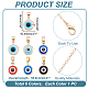 6Pcs 6 Colors Resin Evil Eye Pendant Necklaces Set with Iron Cable Chains(NJEW-AR0001-04)-2