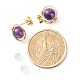 Natural Amethyst Round Beads Stud Earrings for Girl Women(X-EJEW-JE04666-02)-4