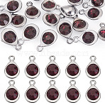 20Pcs Faceted Glass Charms, with Platinum Plated Alloy Findings, Teardrop, February Birthstone Charms
, Siam, 11.3x7.2x4.2mm, Hole: 1.2mm(RGLA-TADJ0001-01E)