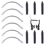 Plastic Brake Pipe & Protective Sleeve, Bike V Brake Noodle Cable Guide for Mountain Road Bike, Mixed Color, 80x27x4~7mm, hole: 3.4mm and 6mm(FIND-WH0248-183)