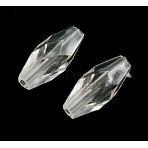 Transparent Acrylic Beads, Faceted, Rice, Clear, 11x5mm, Hole: 1.5mm, about 2750pcs/500g(PLRC5x11mm01)