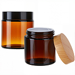 2Pcs 2 Colors Refillable Glass Cream Jar, with ABS Cap and PE Gasket, for Personal Care, Mixed Color, 6.05x6.6cm, 1pc/color(CON-GF0001-19A)