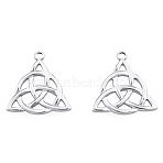 Non-Tarnish 201 Stainless Steel Pendants, Trinity Knot, Stainless Steel Color, 27x25.5x2.5mm, Hole: 2.5mm(STAS-N098-263P)