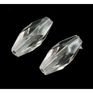 Transparent Acrylic Beads, Faceted, Rice, Clear, 11x5mm, Hole: 1.5mm, about 2750pcs/500g(PLRC5x11mm01)