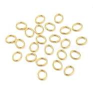 304 Stainless Steel Jump Rings, Closed Jump Rings, Oval, Real 18K Gold Plated, 5x6x0.8mm, Inner Diameter: 3x4.5mm, about 178pcs/10g(X-STAS-F221-46S-G)