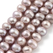 Natural Cultured Freshwater Pearl Beads Strands, Potato, Rosy Brown, 7~8mm, Hole: 0.6mm, about 26pcs/strand, 6.69 inch(17cm)(PEAR-C003-18A)