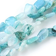 Natural Hemimorphite Beads Strands, Nuggets, 9~17x8~14x3~5mm, Hole: 1mm, about 37~39pcs/strand, 15.3~15.7 inch(39~40cm)(G-I250-02E)