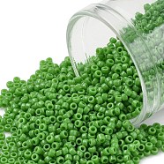 TOHO Round Seed Beads, Japanese Seed Beads, (47) Opaque Mint Green, 11/0, 2.2mm, Hole: 0.8mm, about 50000pcs/pound(SEED-TR11-0047)