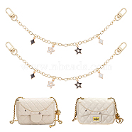 WADORN 2Pcs Brass Cable Chains Purse Strap Extenders, Multi-Use Shoe Chains, with Swivel Clasps & Alloy Enamel Charms, Star Pattern, 27.3cm, Pendant: 15~16.5x10~14x1.5~2mm(FIND-WR0006-66A)