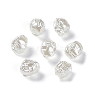 Opaque Pearlized Acrylic Beads, Drusy Nuggets, Floral White, 12.5x10x10mm, Hole: 1.6mm, about 880pcs/500g(OACR-G016-01B)