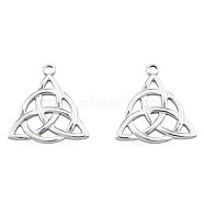 Non-Tarnish 201 Stainless Steel Pendants, Trinity Knot, Stainless Steel Color, 27x25.5x2.5mm, Hole: 2.5mm(STAS-N098-263P)