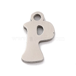 Non-Tarnish 201 Stainless Steel Charms, Laser Cut, Letter Charm, Letter P, 10.5x6x1mm, Hole: 1.2mm(STAS-U016-01P-P)