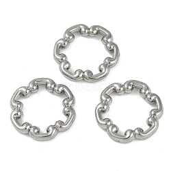 CCB Plastic Linking Rings, Flower, Platinum, 21x22x4mm, Inner Diameter: 18x14mm(CCB-G020-38B-P)