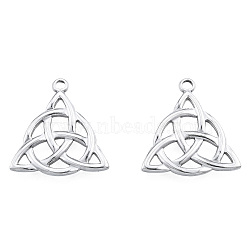 Non-Tarnish 201 Stainless Steel Pendants, Trinity Knot, Stainless Steel Color, 27x25.5x2.5mm, Hole: 2.5mm(STAS-N098-263P)