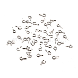 304 Stainless Steel Peg Bails, Stainless Steel Color, 5.5x3x0.7mm, Hole: 1.5mm, Pin: 0.7mm(STAS-E044-06P-02)
