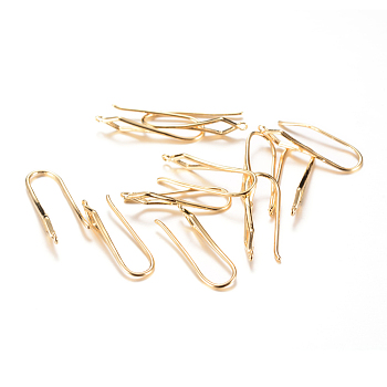 Brass Earring Hooks, Light Gold, 18~20x4mm, Hole: 1mm