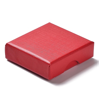 Cardboard Jewelry Set Boxes, with Sponge Inside, Square, Red, 7.05~7.1x7.15x1.6cm