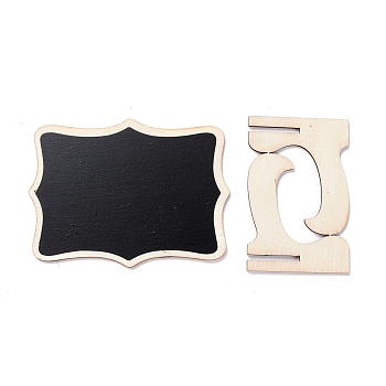 Lace-shaped Wooden Mini Chalkboard Signs, with Support Stand, for Wedding & Birthday Party Decoration, Black, 9.95x7.45x0.25cm