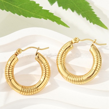 304 Stainless Steel Hoop Earrings for Women(EJEW-U046-03G)-2