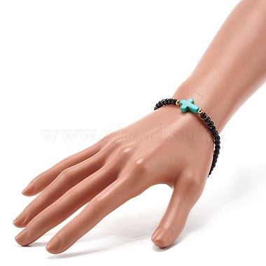 Cross Stretch bracelet for Girl Women(BJEW-JB06957-01)-3