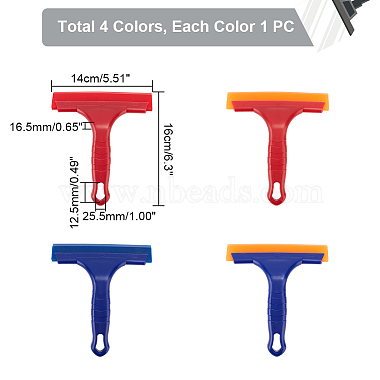 Globleland 4Stk. 4 Farben PP-Kunststoff-Auto-Eiskratzer(AJEW-GL0001-38)-2