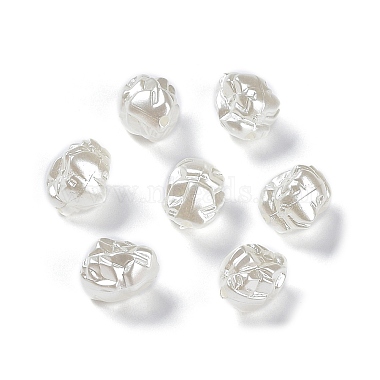 Floral White Nuggets Acrylic Beads