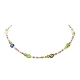 Flower & Smile Face Acrylic & Seed Beaded Necklace for Women(NJEW-JN04303)-4