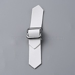 PU Leather Buckles, Tab Closures, Cloak Clasp Fasteners, with Zinc Alloy Findings, White, 73~107x14.5x8mm(FIND-WH0129-60A)