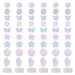 125G Gradient Color Transparent Glass Beads, Mixed Shapes, Sky Blue, 8~23x8~20x3.5~8mm, Hole: 1~1.4mm(GLAA-TA0003-58A)