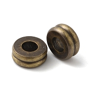 Rack Plating Brass Beads, Cadmium Free & Lead Free, Flat Round, Brushed Antique Bronze, 4.5x2mm, Hole: 2mm(KK-P276-07BAB)