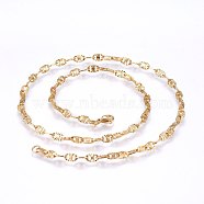 304 Stainless Steel Mariner Link Chain Necklaces, Golden, 19.68 inch(50cm), 4.5mm(X-NJEW-P226-04G)