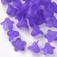 Transparent Acrylic Beads, Frosted, Flower, Purple, 17.5x12mm, Hole: 1.5mm, about 770pcs/500g(PLF018-15)