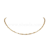 304 Stainless Steel Bar Link Chain Necklaces, Golden, 17-5/8 inch(44.8cm)(NJEW-JN04927-01)