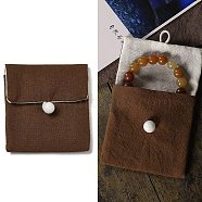 Burlap Packing Button Pouches Bags, for Jewelry Packaging, Rectangle, Coconut Brown, 9.3x8.5x0.8~1.45cm(AJEW-Z015-02A)