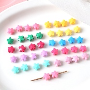 Opaque Acrylic Beads, Flower, Mixed Color, 11.4x11.8x7.7mm, Hole: 3mm, about 980pcs/500g(OACR-L016-03)