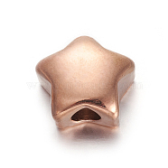 304 Stainless Steel Beads, Star, Rose Gold, 11.5x11.5x5.8mm, Hole: 3mm(STAS-O112-05RG)