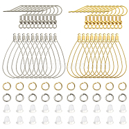 DIY Wire Wrap Earring Making Kit, Including 304 Stainless Steel Earring Hooks & Teardrop Pendants & Jump Rings, Golden & Stainless Steel Color, 60Pcs/box(STAS-CJ0002-39)