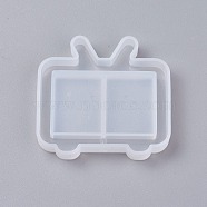Shaker Mold, DIY Quicksand Jewelry Silicone Molds, Resin Casting Molds, For UV Resin, Epoxy Resin Jewelry Making, Television, White, 50x52x8mm, Inner Size: 48x50mm(DIY-G007-17)